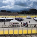 La pista en el Laboyano no la detiene la lluvia
